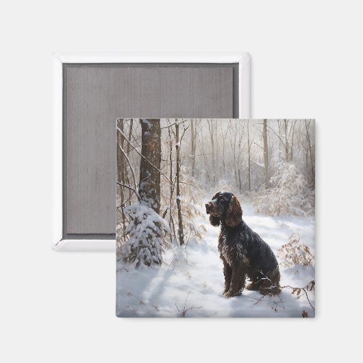 Cocker Spaniel Let It Snow Weihnachten Magnet (Vorderseite/Rückseite)