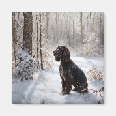 Cocker Spaniel Let It Snow Weihnachten Magnet (Vorne)