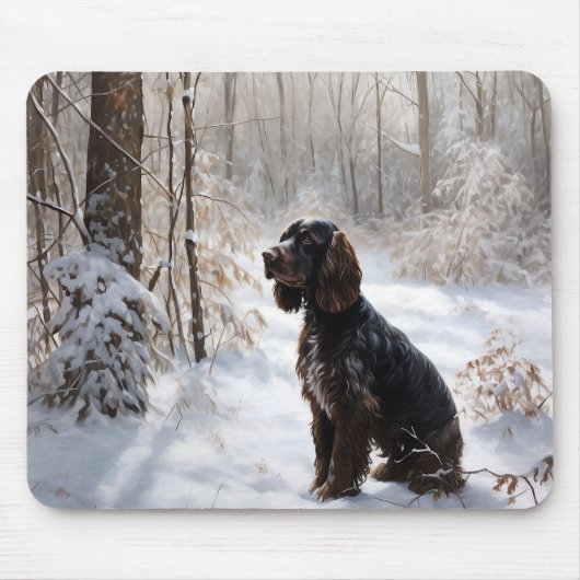 Cocker Spaniel Let It Snow Weihnachten Mousepad (Vorne)