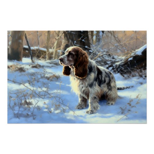 Cocker Spaniel Let It Snow Weihnachten Poster (Vorderseite)