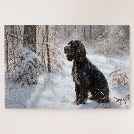 Cocker Spaniel Let It Snow Weihnachten Puzzle (Horizontal)