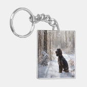 Cocker Spaniel Let It Snow Weihnachten Schlüsselanhänger (Vorderseite links)