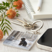 Cocker Spaniel Let It Snow Weihnachten Schlüsselanhänger (Vorderseite rechts)