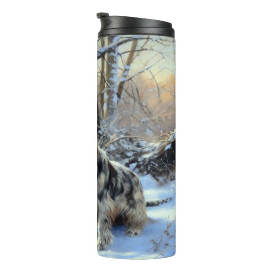 Cocker Spaniel Let It Snow Weihnachten Thermosbecher (Nach rechts gedreht)