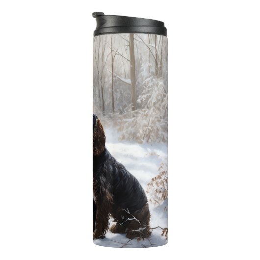 Cocker Spaniel Let It Snow Weihnachten Thermosbecher (Nach rechts gedreht)