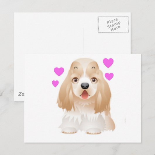 Cocker Spaniel Liebe Postkarte (Vorne/Hinten)