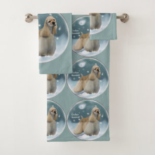 Cocker spaniel-Liebhaber-Weihnachten Badhandtuch Set