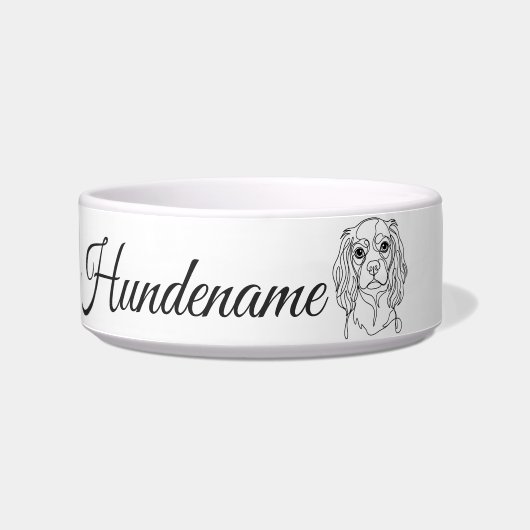Cocker Spaniel Line Art personalized bowl Napf (Vorderseite)