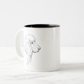 Cocker Spaniel – Line Art Sketch Hund Kaffee Tasse (Vorderseite Links)