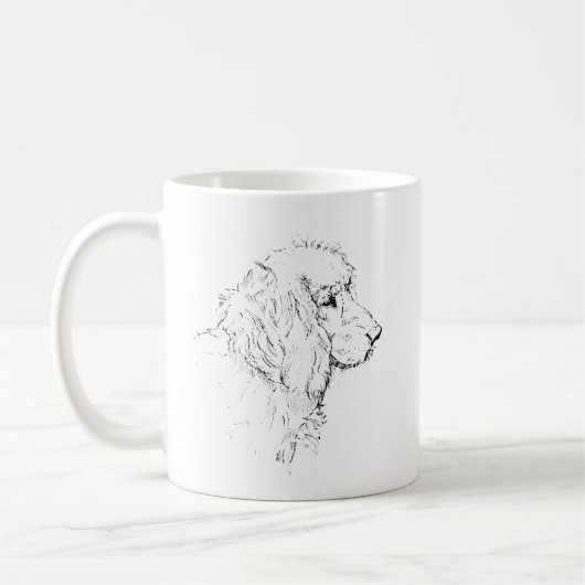 Cocker Spaniel – Line Art Sketch Hund Kaffeetasse (Links)