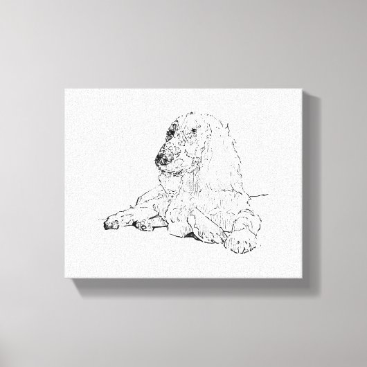 Cocker Spaniel Liniendruck Kunst Hund  Leinwanddruck (Vorderseite)