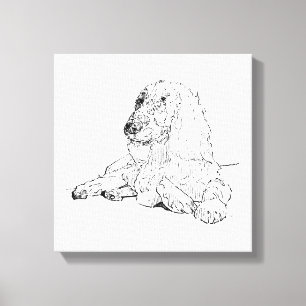 Cocker Spaniel Liniendruck Kunst Hund  Leinwanddruck