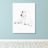 Cocker Spaniel Liniendruck Kunst Hund  Leinwanddruck (Insitu (Holzboden))