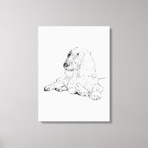 Cocker Spaniel Liniendruck Kunst Hund  Leinwanddruck