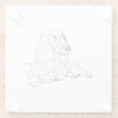 Cocker Spaniel Linienzeichnungs-Kunst Hund Glasuntersetzer (Rückseite)