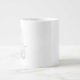 Cocker Spaniel Linienzeichnungs-Kunst Hund Kaffee- Jumbo-Tasse