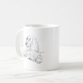 Cocker Spaniel Linienzeichnungs-Kunst Hund Kaffee- Kaffeetasse (Vorderseite Links)