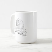Cocker Spaniel Linienzeichnungs-Kunst Hund Kaffeet Kaffeetasse (Vorderseite Links)
