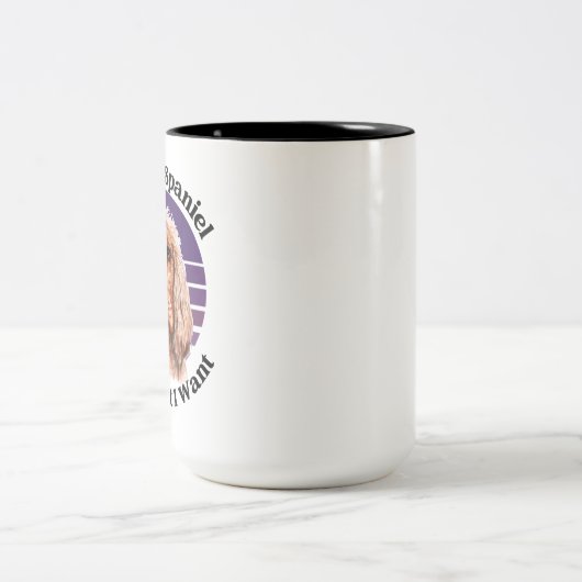 Cocker Spaniel lustiges Zitat Zwei-Tone-Tasse Kaff Zweifarbige Tasse (Mittel)