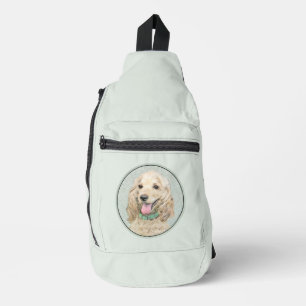 Cocker Spaniel Malerei Buff Gold Original Hunde Ku Crossbody Bag