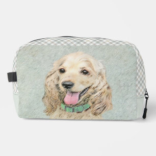 Cocker Spaniel Malerei Buff Gold Original Hunde Ku Waschbeutel