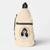 Cocker Spaniel Malerei Parti Tan Original Dog Art Crossbody Bag (Vorderseite)
