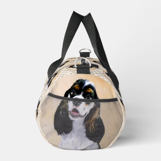 Cocker Spaniel Malerei Parti Tan Original Dog Art Duffle Bag (Rechts)