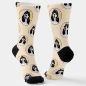 Cocker Spaniel Malerei Parti Tan Original Dog Art Socken (Gewinkelt)