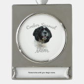 Cocker Spaniel Mama 2 Banner-Ornament Silber (Vorderseite)