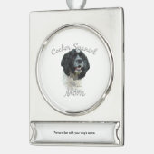 Cocker Spaniel Mama 2 Banner-Ornament Silber (Links)