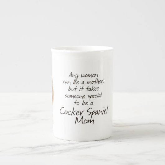 Cocker Spaniel Mama Knochen China Tasse (Vorderseite)
