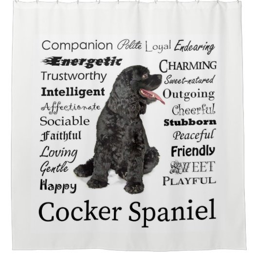 Cocker spaniel-Merkmal-Duschvorhang Duschvorhang (Vorderseite)