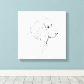 Cocker Spaniel – Minimalistische Strichzeichnung Leinwanddruck (Insitu (Holzboden))