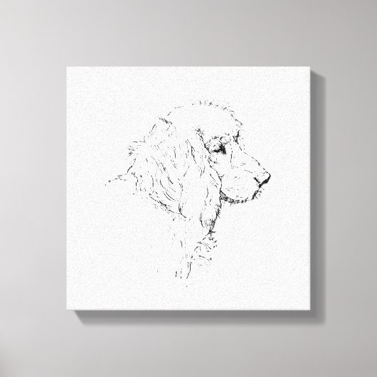 Cocker Spaniel – Minimalistische Strichzeichnung Leinwanddruck (Vorderseite)