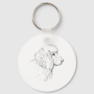 Cocker Spaniel – Minimalistische Strichzeichnung Schlüsselanhänger