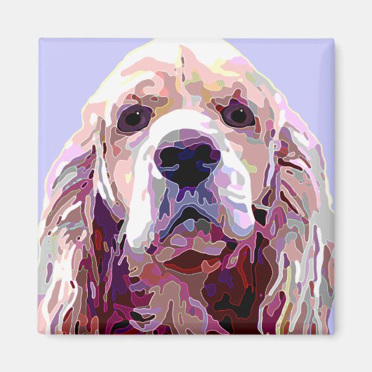 Cocker Spaniel mit "Attitude"-Gesicht Magnet (Vorne)