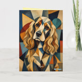 Cocker Spaniel mit einer Perlenohrring-Grußkarte Karte (Rückseite)