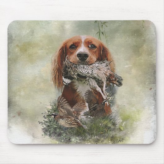 Cocker Spaniel mit grauem Partridge Mousepad (Vorne)