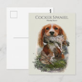 Cocker Spaniel mit grauem Partridge Postkarte (Vorne/Hinten)