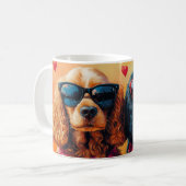 Cocker Spaniel mit Herz-Rose Valentinstag Kaffeetasse (Vorderseite Links)