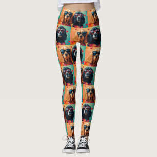 Cocker Spaniel mit Herz Rosen Valentinstag Leggings