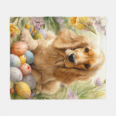 Cocker Spaniel mit Ostereier Urlaub Fleecedecke (Vorderseite (Horizontal))