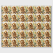 Cocker Spaniel mit Ostereier Urlaub Geschenkpapier (Flach)