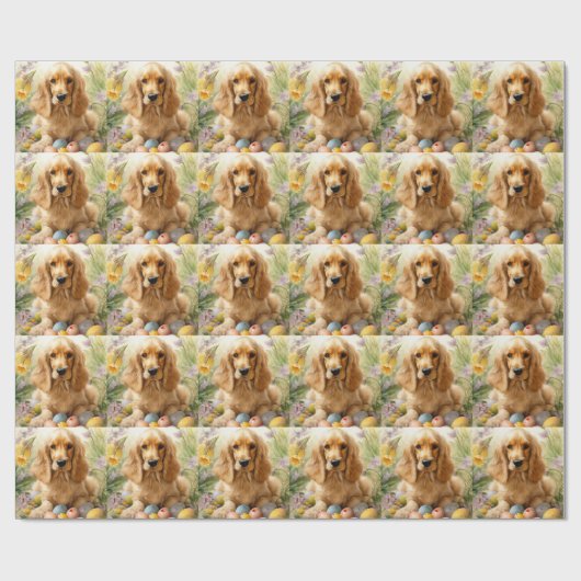 Cocker Spaniel mit Ostereier Urlaub Geschenkpapier (Flach)