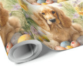 Cocker Spaniel mit Ostereier Urlaub Geschenkpapier (Rolleneckpunkt)