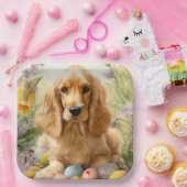 Cocker Spaniel mit Ostereier Urlaub Pappteller (Party)