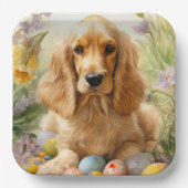 Cocker Spaniel mit Ostereier Urlaub Pappteller (Vorderseite)