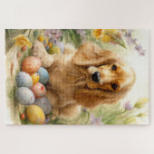 Cocker Spaniel mit Ostereier Urlaub Puzzle (Horizontal)