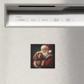 Cocker Spaniel mit Santa Claus Festive Weihnachten Magnet (In Situ (Geschirrspüler))