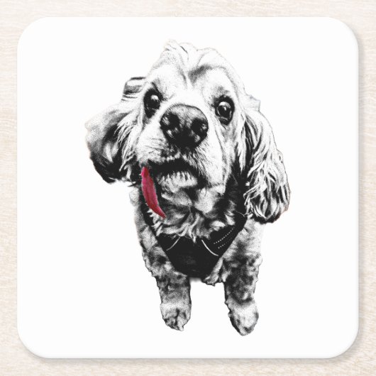 Cocker Spaniel – Mit Schwung Rechteckiger Pappuntersetzer (Vorderseite)